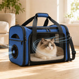 Bolso transportador ventilado para perro y gato | ventilador USB, plegable