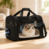 Bolso transportador ventilado para perro y gato | ventilador USB, plegable