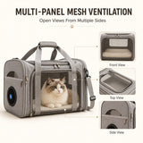 Bolso transportador ventilado para perro y gato | ventilador USB, plegable
