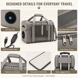 Bolso transportador ventilado para perro y gato | ventilador USB, plegable