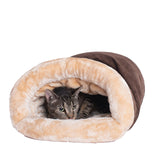 Cama cueva para gato de gamuza sintética | felpa suave, 51 x 36 x 25 cm