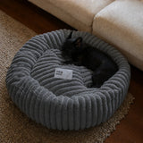 Cama tipo dona para perro | borde alto, base antideslizante