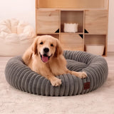 Cama tipo dona para perro | borde alto, base antideslizante