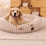 Cama tipo dona para perro | borde alto, base antideslizante
