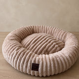 Cama tipo dona para perro | borde alto, base antideslizante