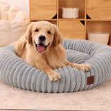 Cama tipo dona para perro | borde alto, base antideslizante