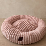 Cama tipo dona para perro | borde alto, base antideslizante