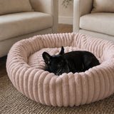 Cama tipo dona para perro | borde alto, base antideslizante