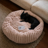 Cama tipo dona para perro | borde alto, base antideslizante