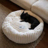 Cama tipo dona para perro | borde alto, base antideslizante