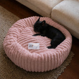 Cama tipo dona para perro | borde alto, base antideslizante