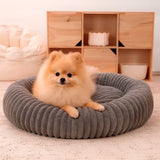 Cama tipo dona para perro | borde alto, base antideslizante