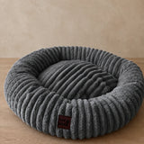 Cama tipo dona para perro | borde alto, base antideslizante