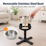 Comedero elevado inclinado para perro | 3 alturas, acero inoxidable