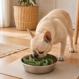 Comedero lento espiral para perro y gato | silicona ajustable, acero inoxidable