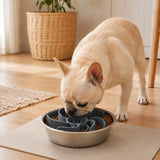 Comedero lento espiral para perro y gato | silicona ajustable, acero inoxidable