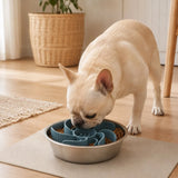 Comedero lento espiral para perro y gato | silicona ajustable, acero inoxidable