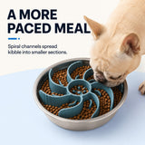 Comedero lento espiral para perro y gato | silicona ajustable, acero inoxidable