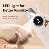 Cortaúñas eléctrico 2 en 1 para perro | con lima, luz LED y 3 niveles de ajuste