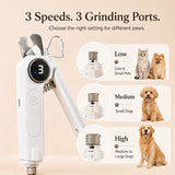 Cortaúñas eléctrico 2 en 1 para perro | con lima, luz LED y 3 niveles de ajuste