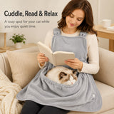 Delantal de regazo para gato de felpa | ajustable, para lectura y trabajo en casa