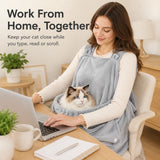 Delantal de regazo para gato de felpa | ajustable, para lectura y trabajo en casa