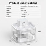 Fuente de agua inalámbrica para gato con sensor de movimiento | 3,1 L, batería recargable