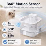 Fuente de agua inalámbrica para gato con sensor de movimiento | 3,1 L, batería recargable