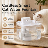 Fuente de agua inalámbrica para gato con sensor de movimiento | 3,1 L, batería recargable