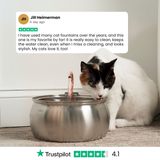 Fuente de agua para gato de acero inoxidable | 4 L, filtro de 3 capas