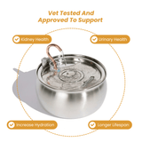 Fuente de agua para gato de acero inoxidable | 4 L, filtro de 3 capas