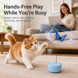 Juguete automático con mariposa giratoria para gato | resina ABS, recargable USB