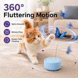 Juguete automático con mariposa giratoria para gato | resina ABS, recargable USB