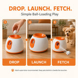 Lanzador automático de pelotas para perro | 3 distancias, uso en interiores y patio