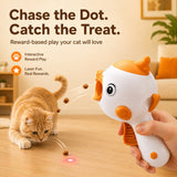 Lanzador interactivo de premios para gato | con láser, 2 en 1, para juegos en casa