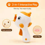 Lanzador interactivo de premios para gato | con láser, 2 en 1, para juegos en casa
