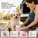 Limpiador eléctrico de patas para perro | silicona, un botón, para paseos y barro
