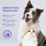 Toallitas desodorizantes en guante para perro y gato | sin agua, con aceite de coco